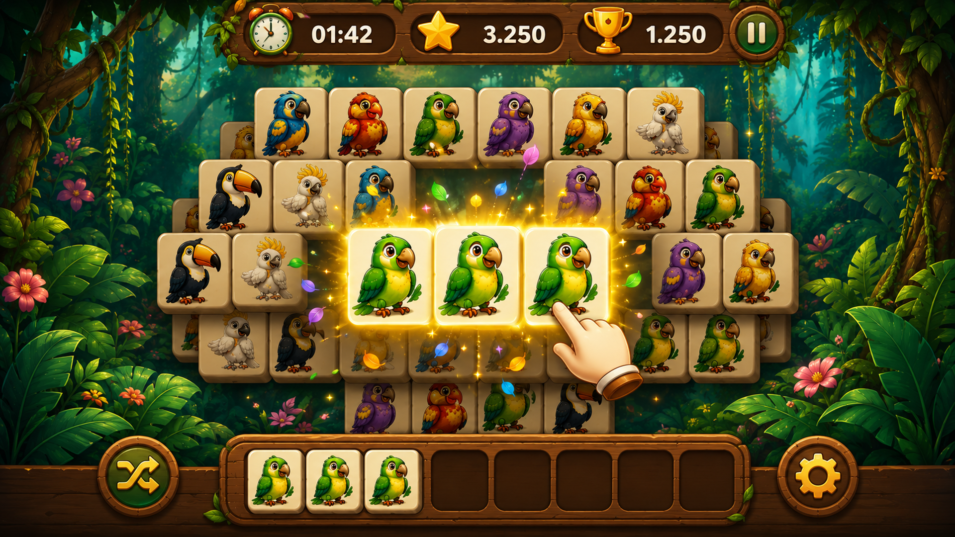 Captura de tela 2 de Bird Tile Trio — Match-3