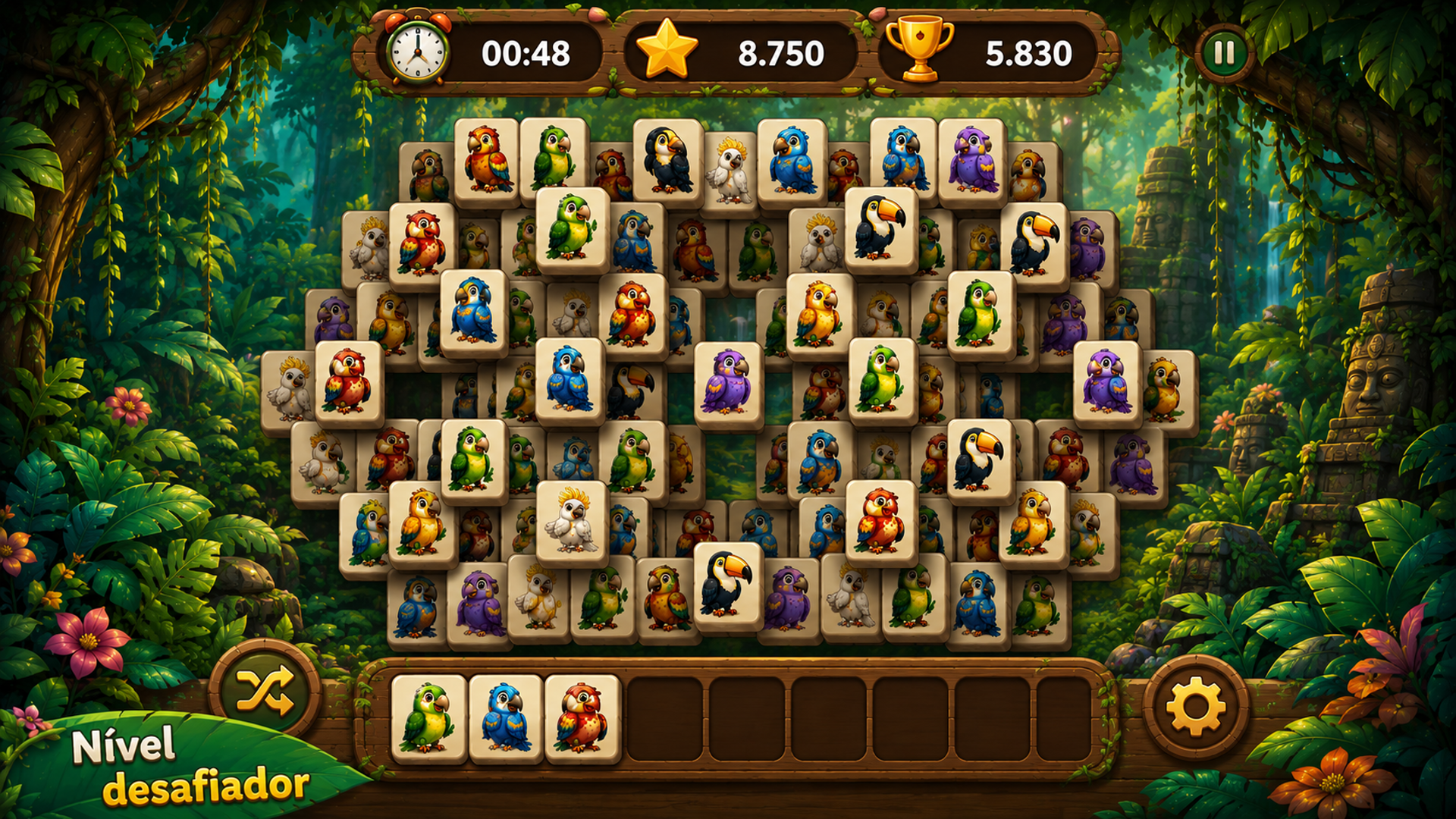 Captura de tela 4 de Bird Tile Trio — Match-3