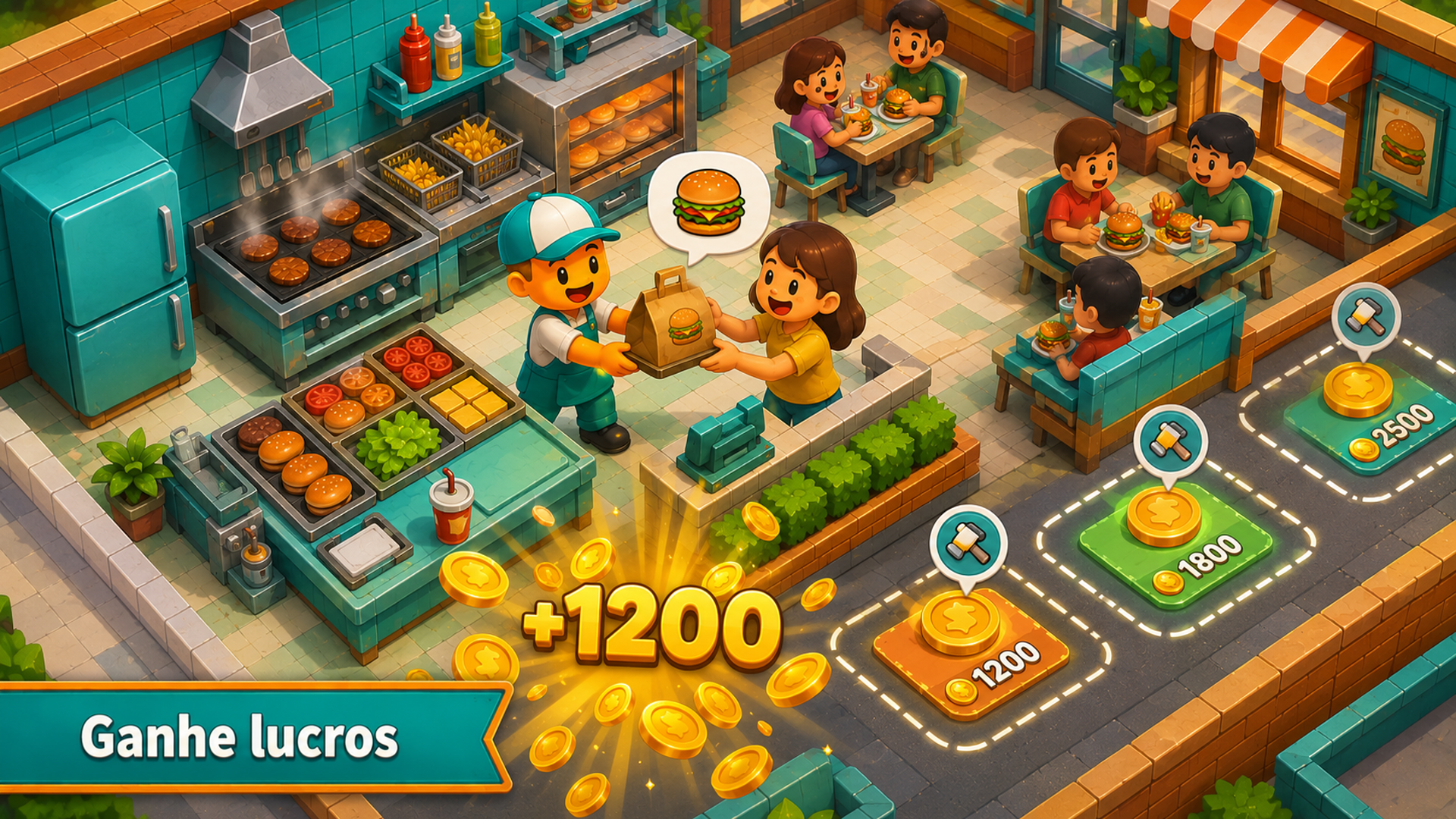 Captura de tela 3 de Drive-Thru Restaurant Tycoon