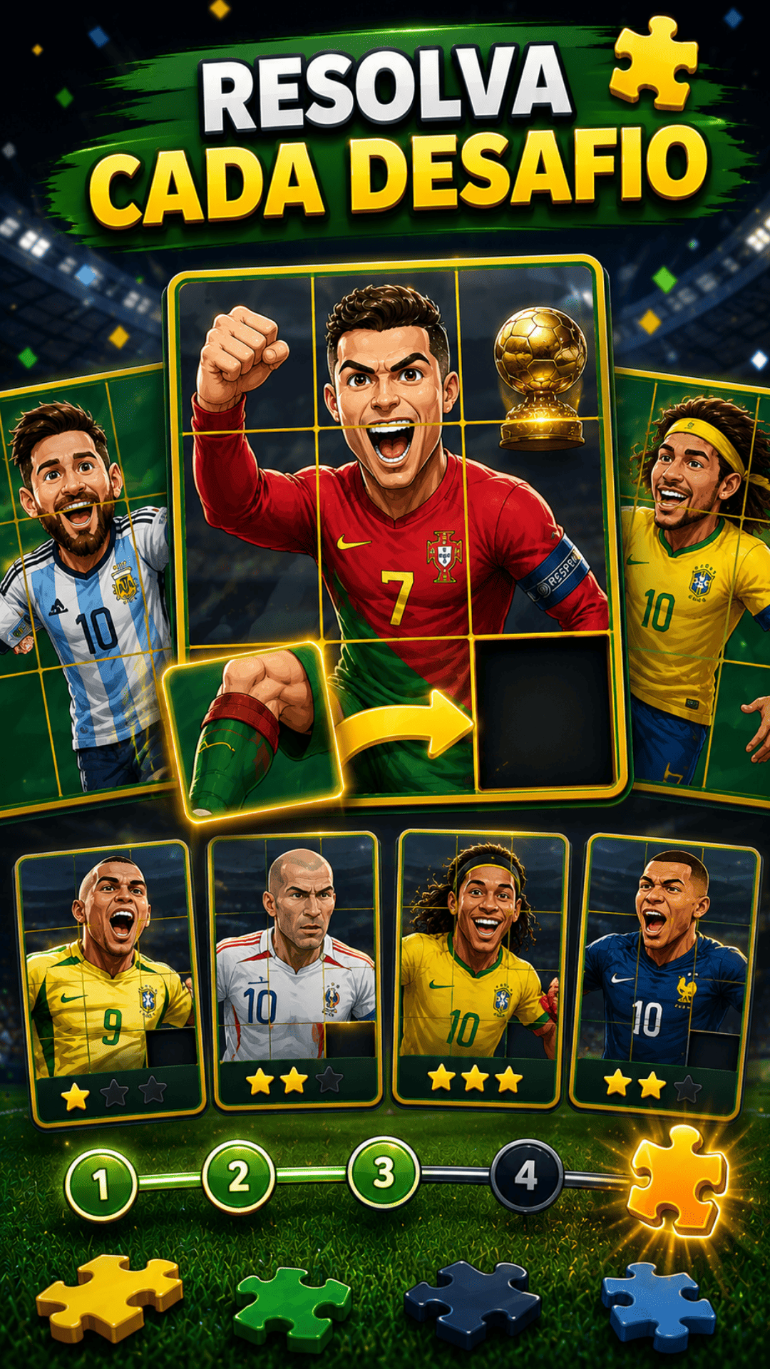 Captura de tela 3 de Lendas do Futebol: Quebra-Cabeça