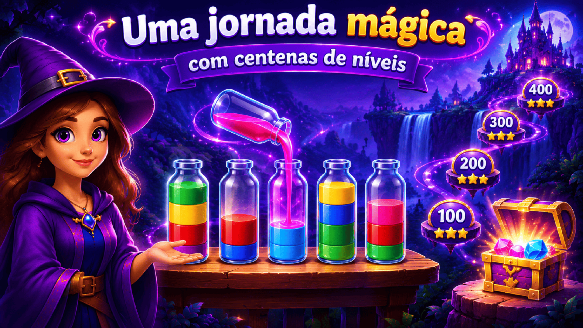 Captura de tela 1 de Magia das Cores: Water Puzzle