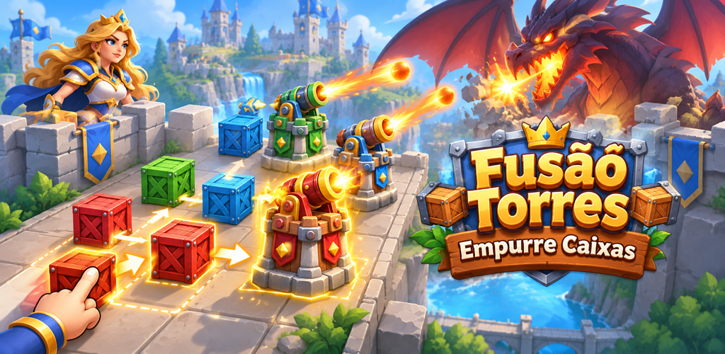 Imagem promocional de Merge Turrets: Push Crates