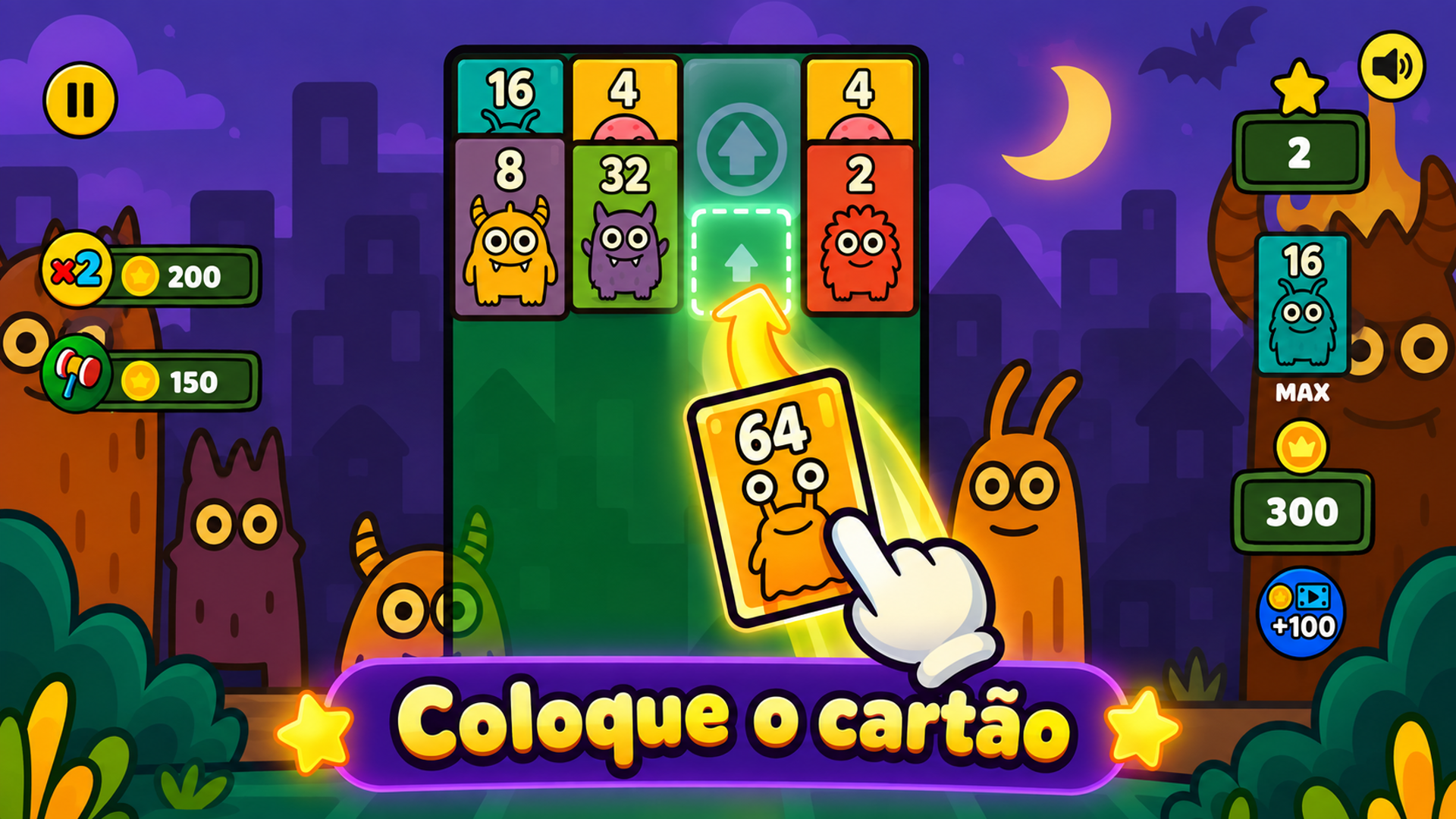 Captura de tela 1 de Stack & Merge: Monster Cards