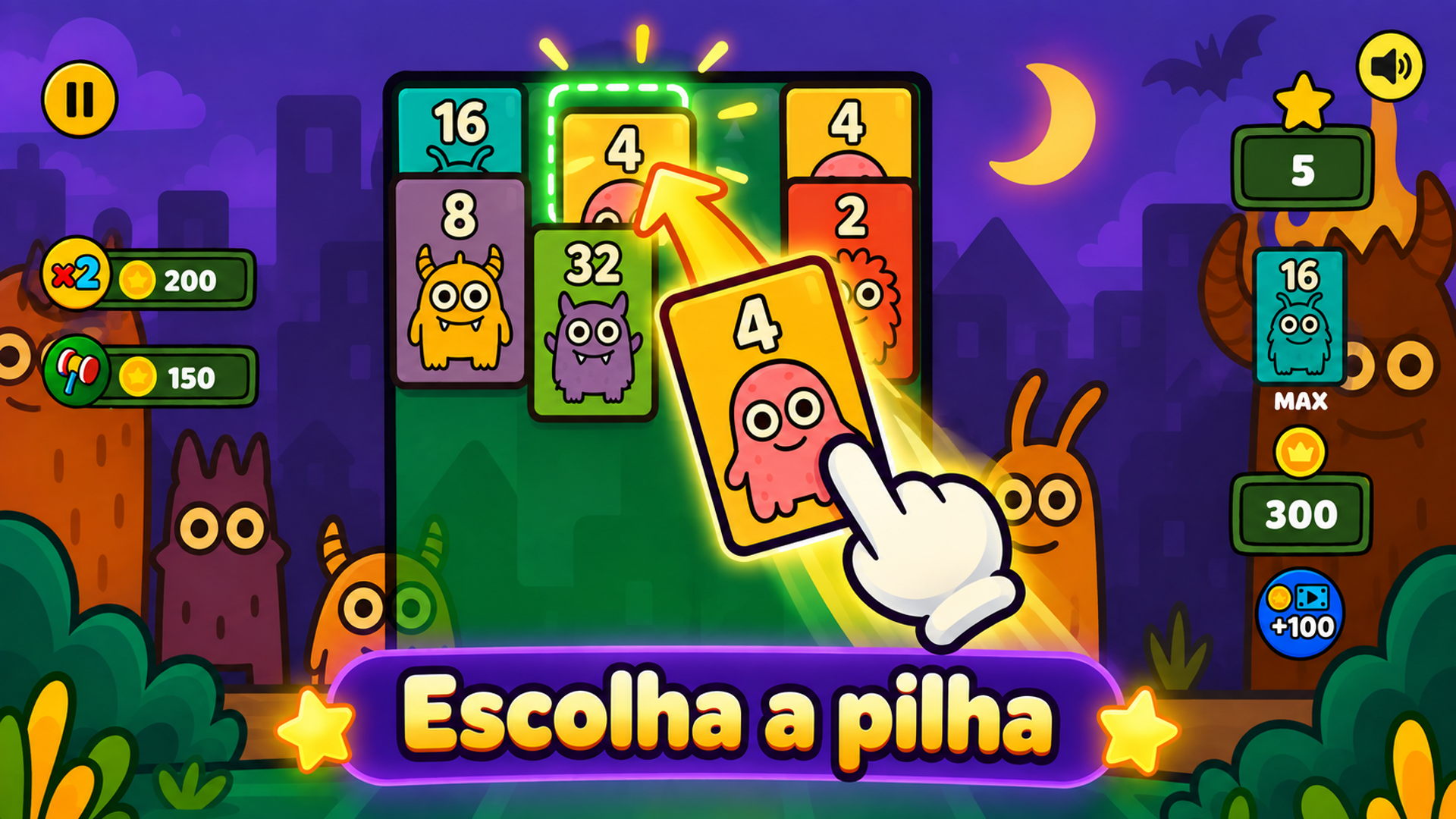Captura de tela 2 de Stack & Merge: Monster Cards