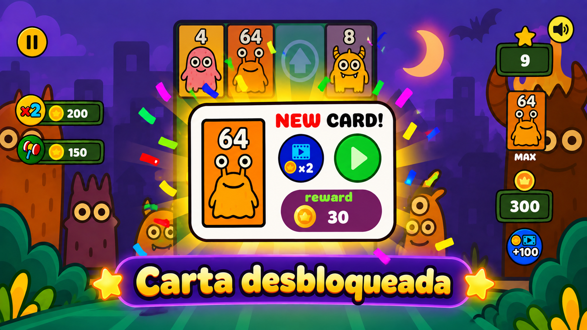 Captura de tela 3 de Stack & Merge: Monster Cards