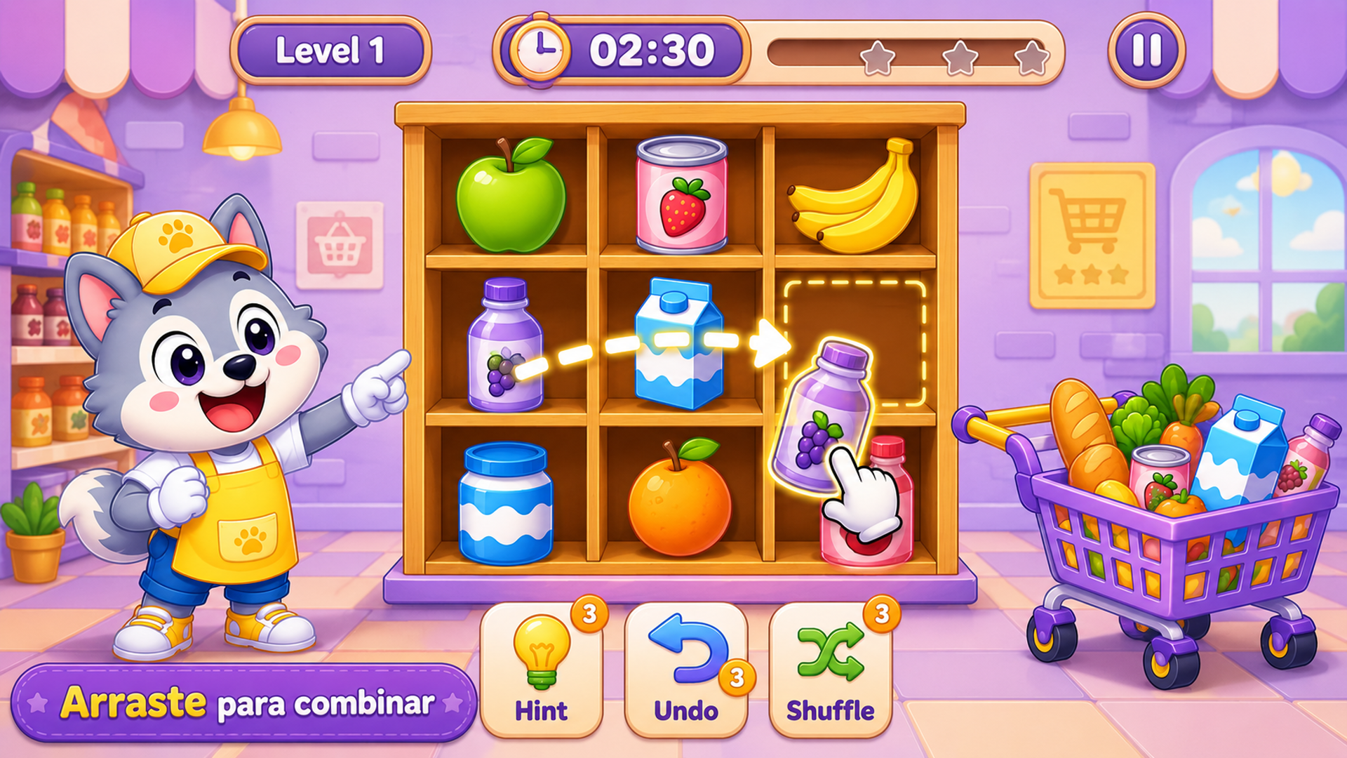 Captura de tela 1 de Supermarket Match 3: Puzzle