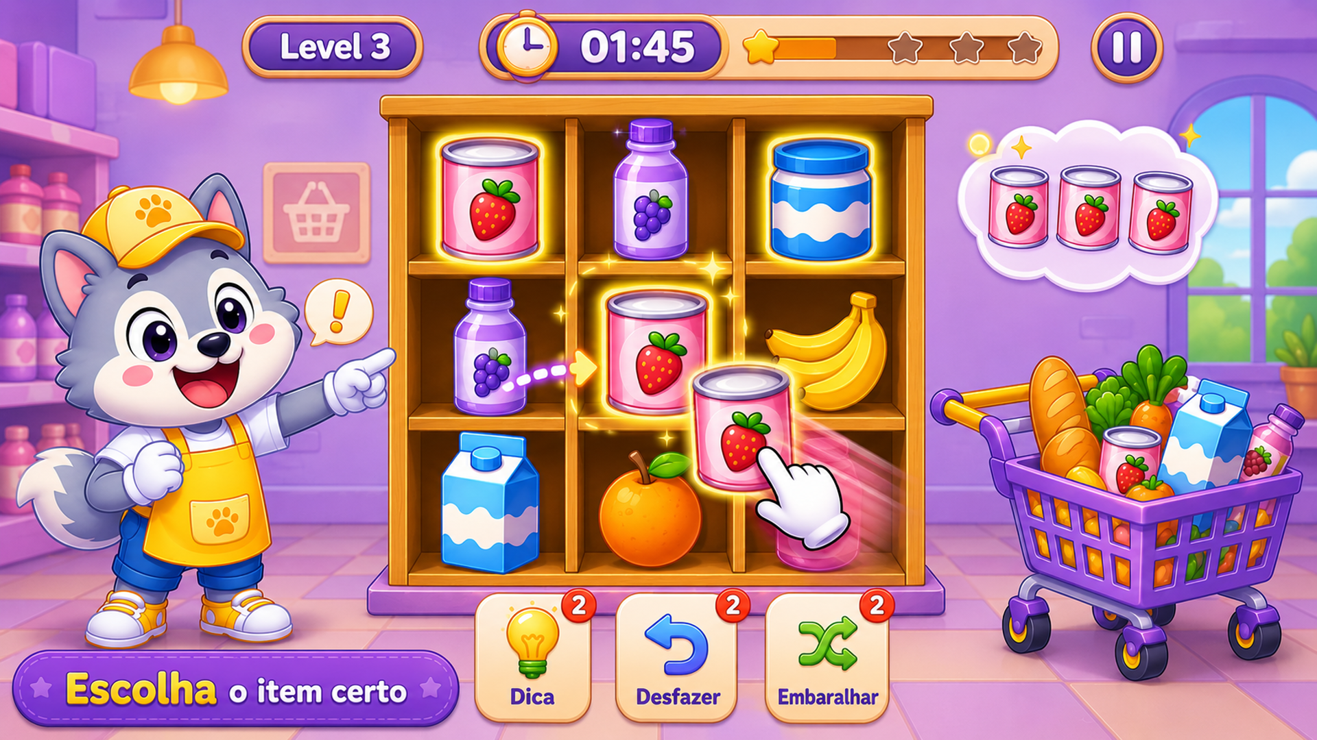 Captura de tela 2 de Supermarket Match 3: Puzzle