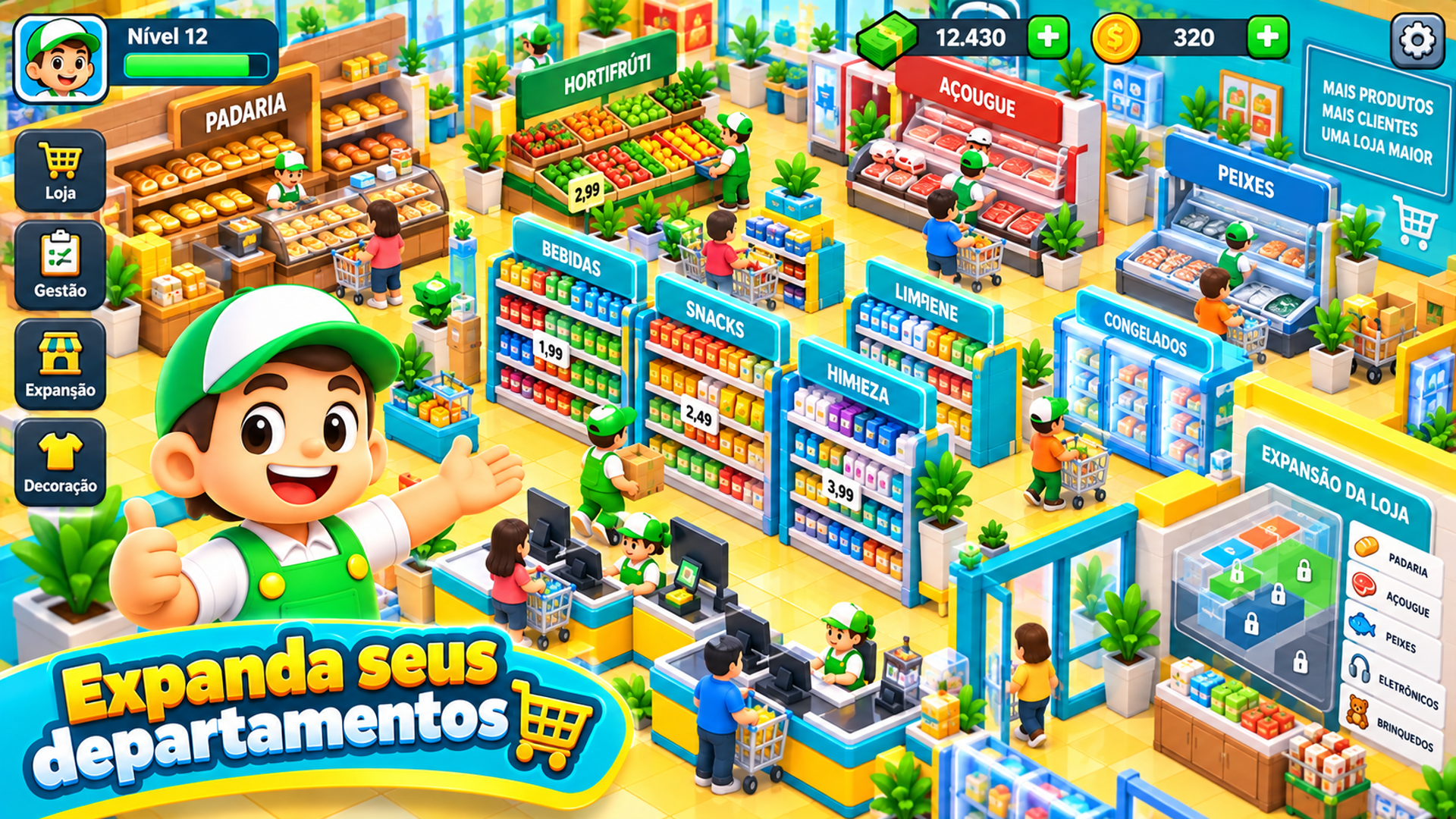 Captura de tela 4 de Supermarket Tycoon 3D