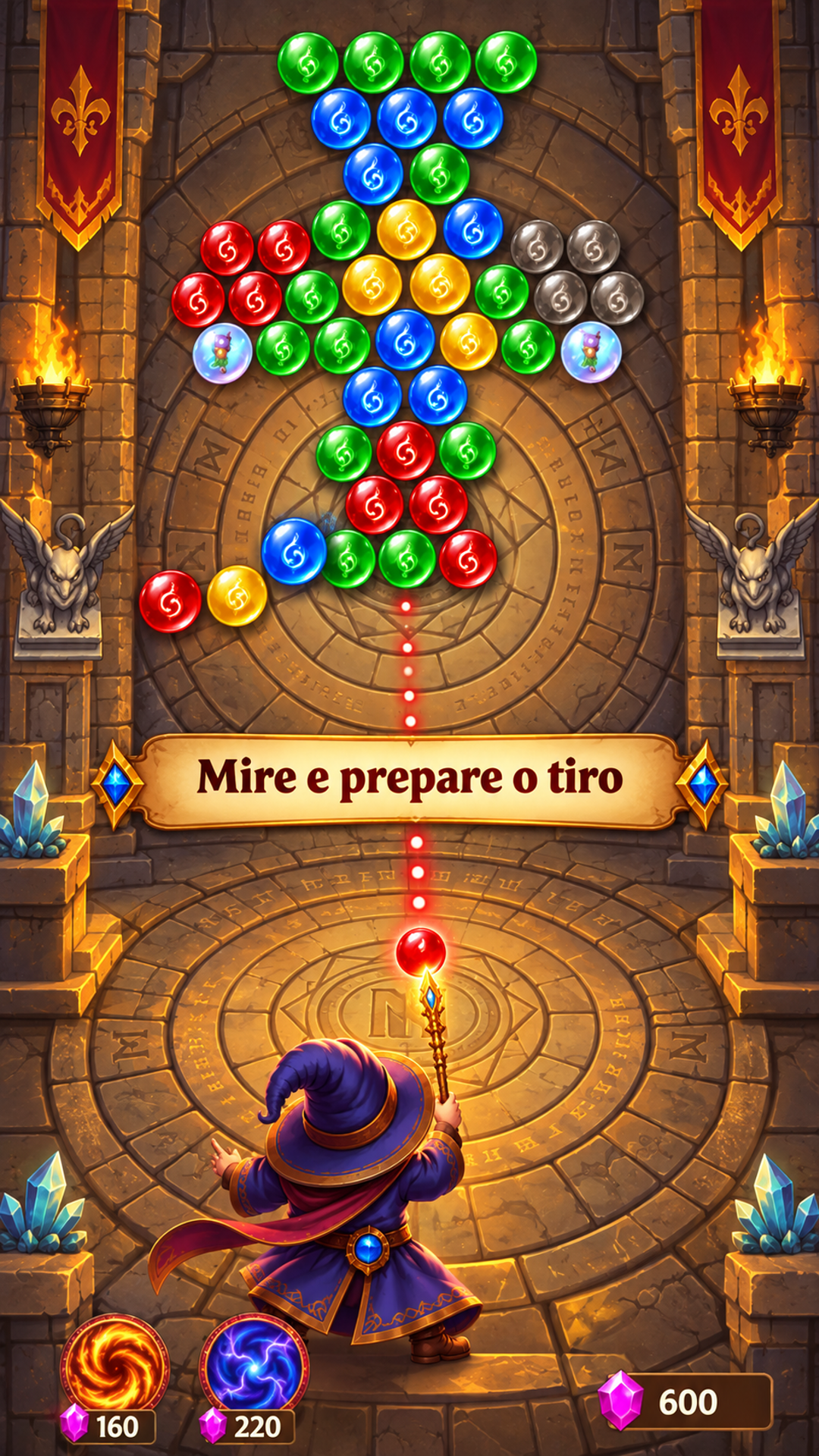 Captura de tela 1 de Wizard Castle Bubble Shooter