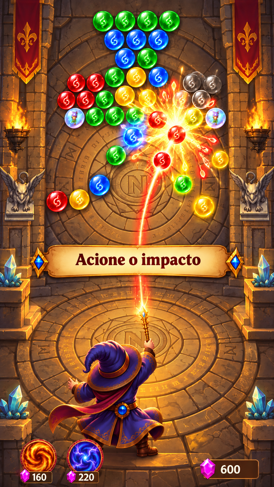 Captura de tela 2 de Wizard Castle Bubble Shooter