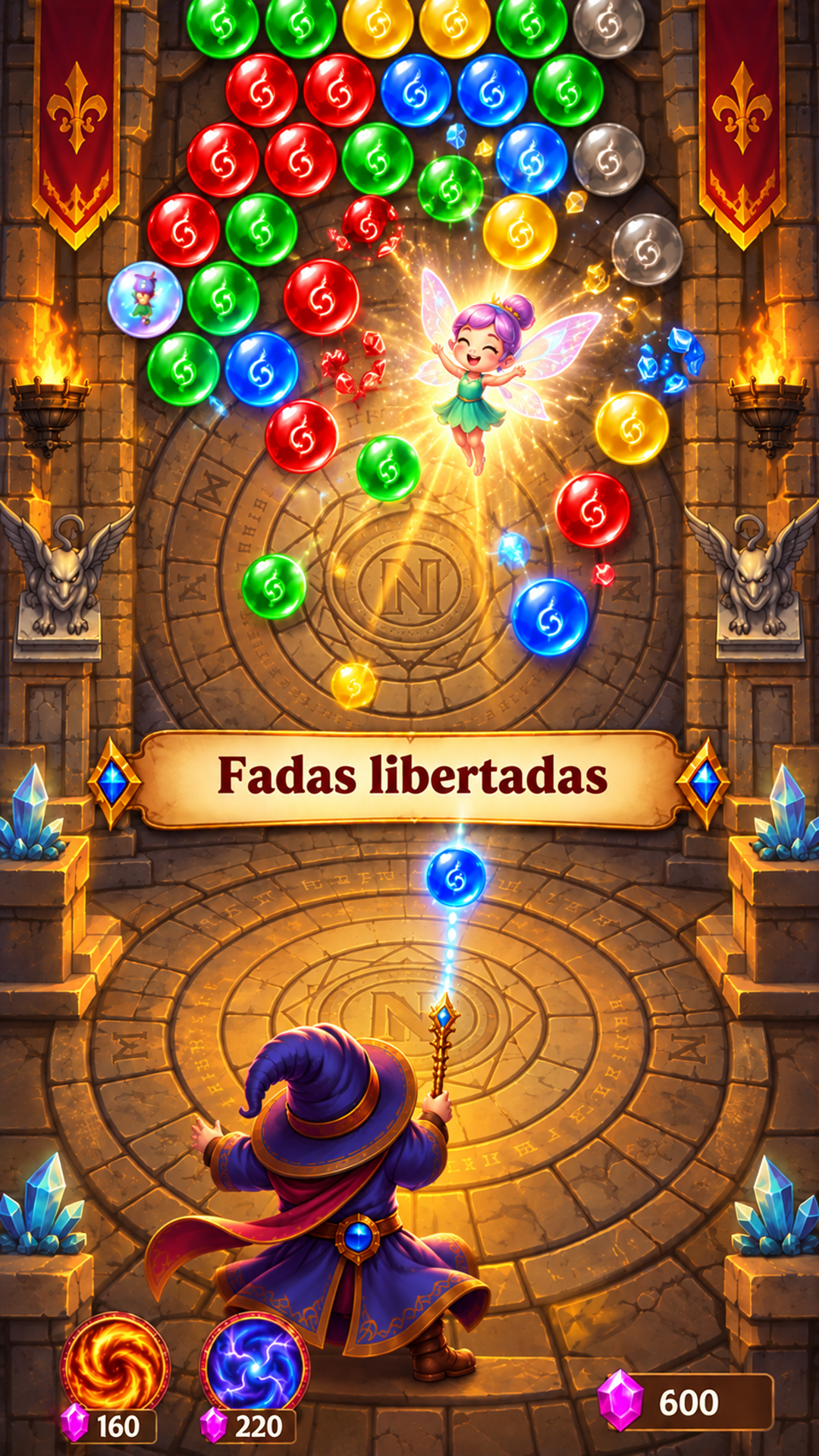 Captura de tela 3 de Wizard Castle Bubble Shooter