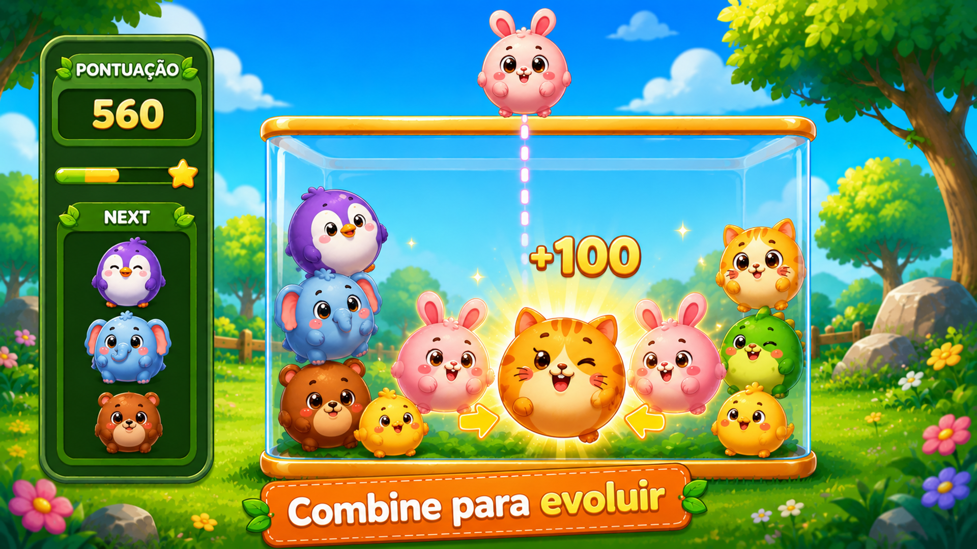 Captura de tela 3 de Zoo Merge: Drop & Evolve